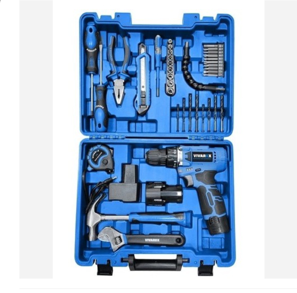 دریل شارژی 12 ولت 40 پارچه ویوارکس با لوازم دو باتری و گارانتی مدل VIVAREX VR1240-CDK